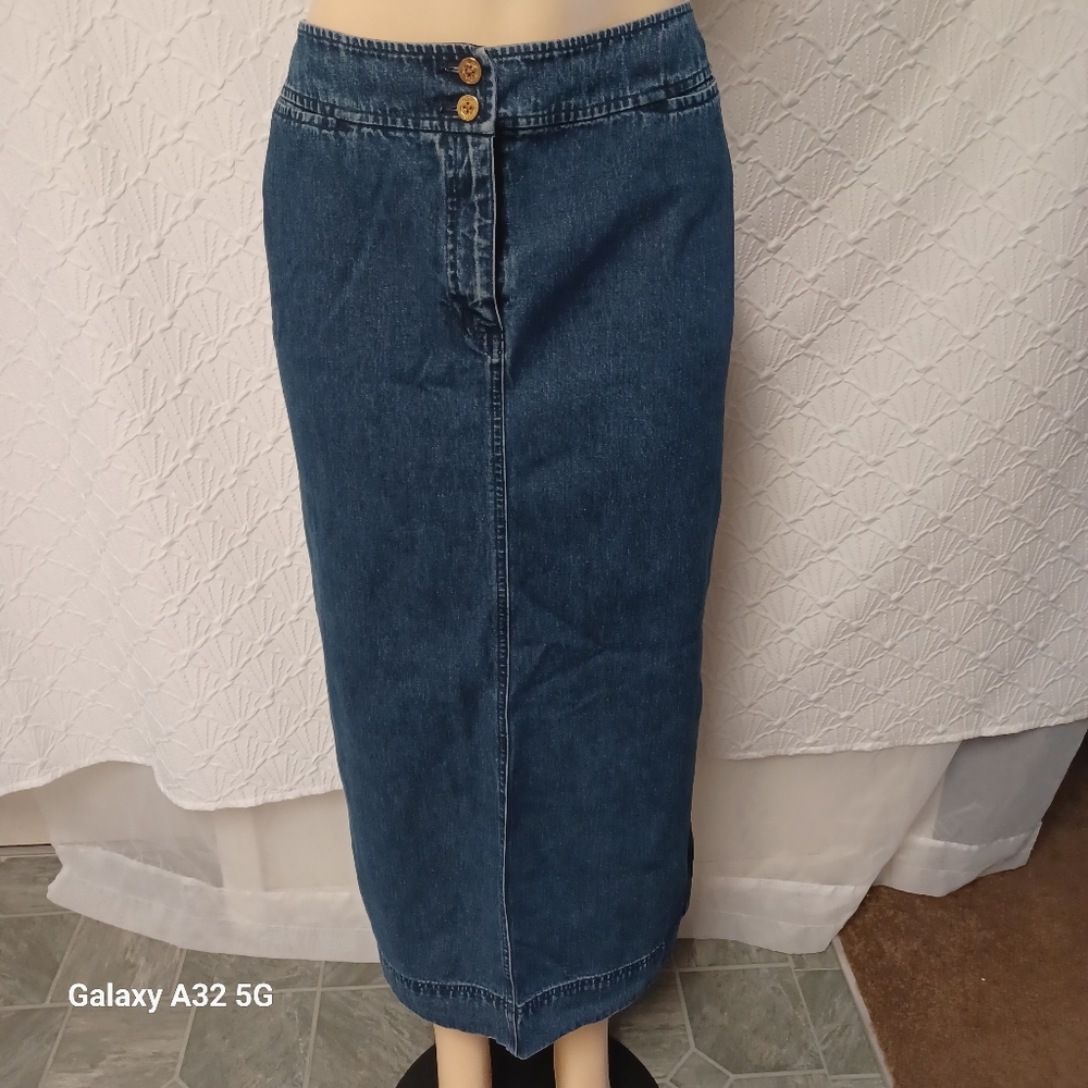 Ralph Lauren Blue Maxi Pencil Skirt for Work Size 14 - Picture 5 of 15